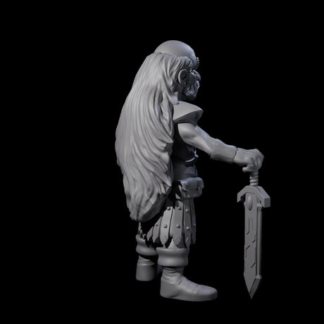 Old Gnome Barbarian Miniature for Dungeons and Dragons, Pathfinder or other TTRPGs