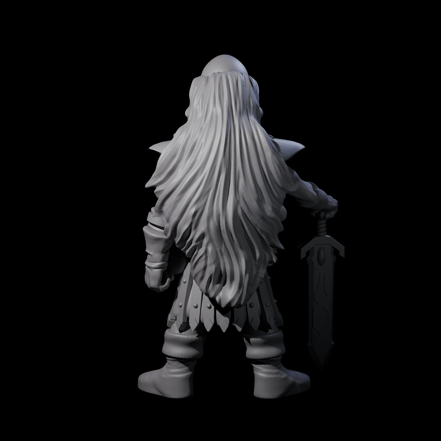 Old Gnome Barbarian Miniature for Dungeons and Dragons, Pathfinder or other TTRPGs