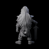 Old Gnome Barbarian Miniature for Dungeons and Dragons, Pathfinder or other TTRPGs