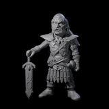Old Gnome Barbarian Miniature for Dungeons and Dragons, Pathfinder or other TTRPGs