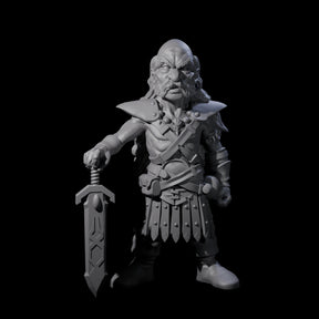 Old Gnome Barbarian Miniature for Dungeons and Dragons, Pathfinder or other TTRPGs