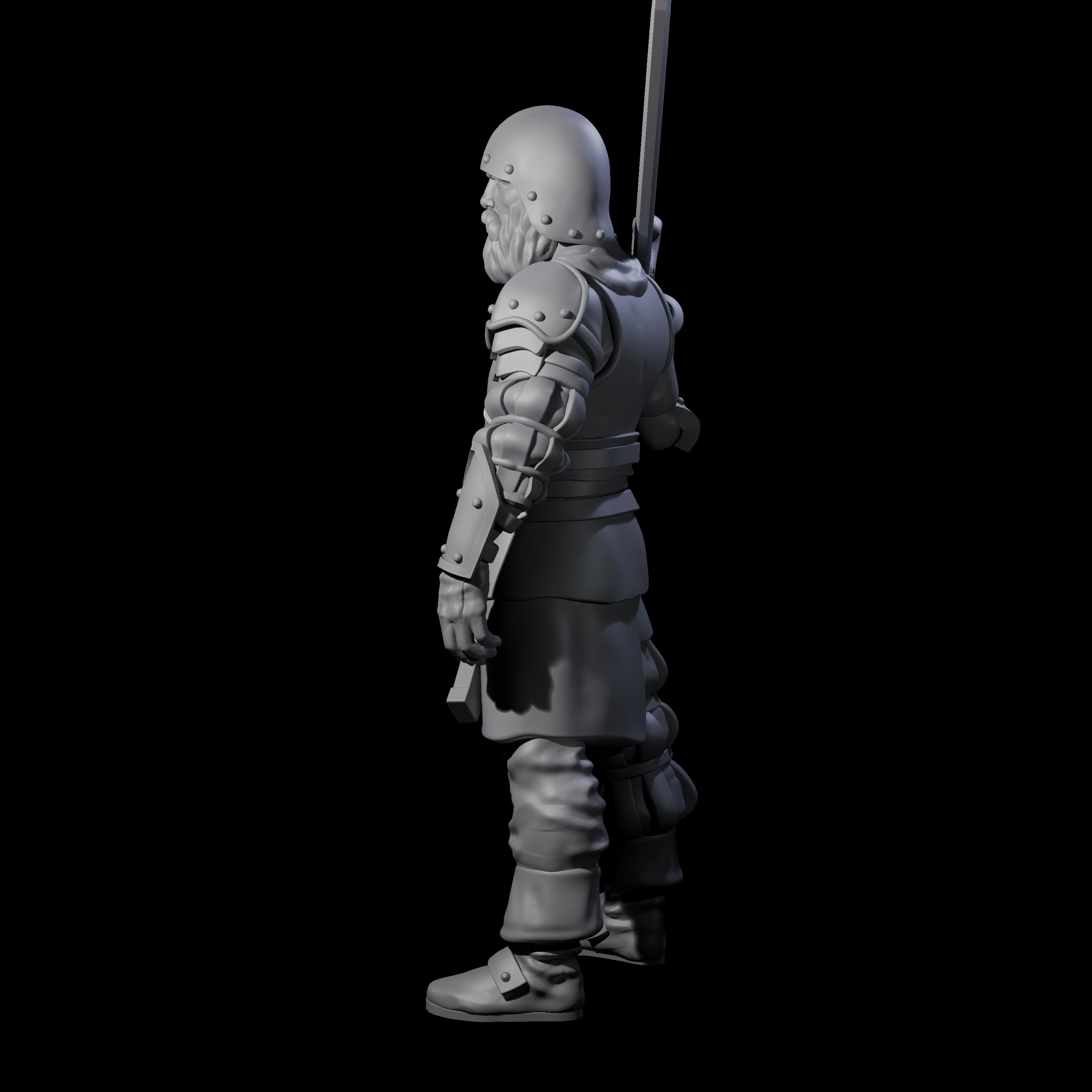 Old Grizzled Guard Miniature for Dungeons and Dragons, Pathfinder or other TTRPGs