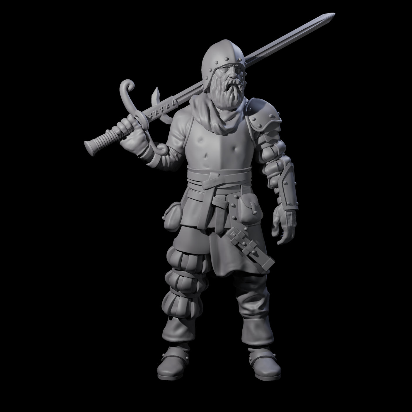 Old Grizzled Guard Miniature for Dungeons and Dragons, Pathfinder or other TTRPGs