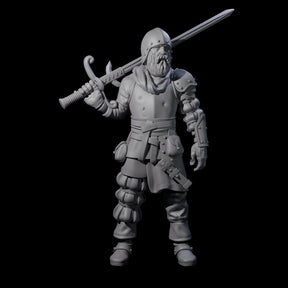 Old Grizzled Guard Miniature for Dungeons and Dragons, Pathfinder or other TTRPGs