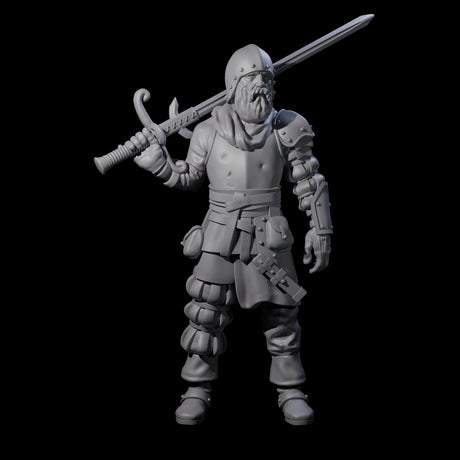 Old Grizzled Guard Miniature for Dungeons and Dragons, Pathfinder or other TTRPGs