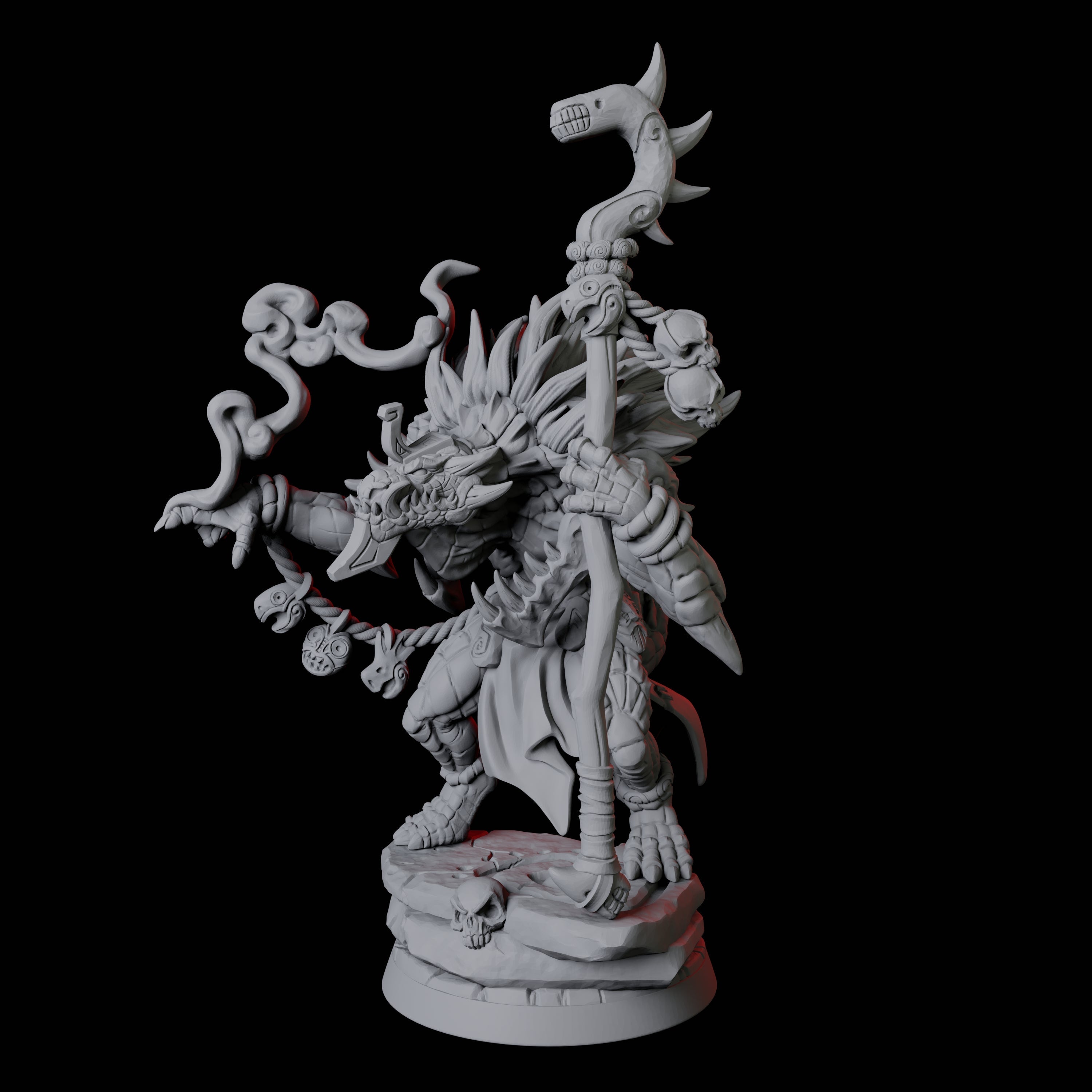 Old Lizardfolk Wizard Miniature for Dungeons and Dragons, Pathfinder or other TTRPGs