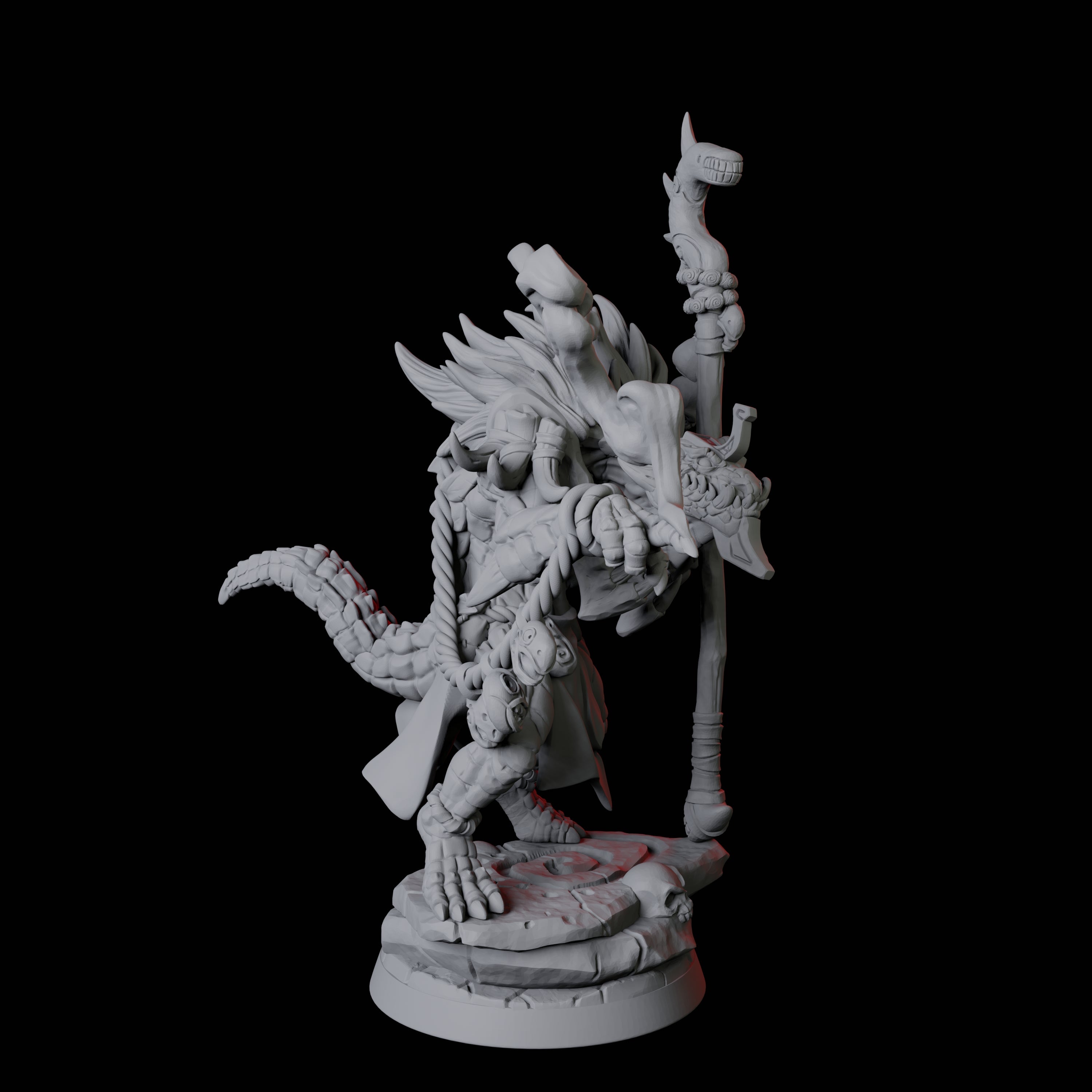 Old Lizardfolk Wizard Miniature for Dungeons and Dragons, Pathfinder or other TTRPGs