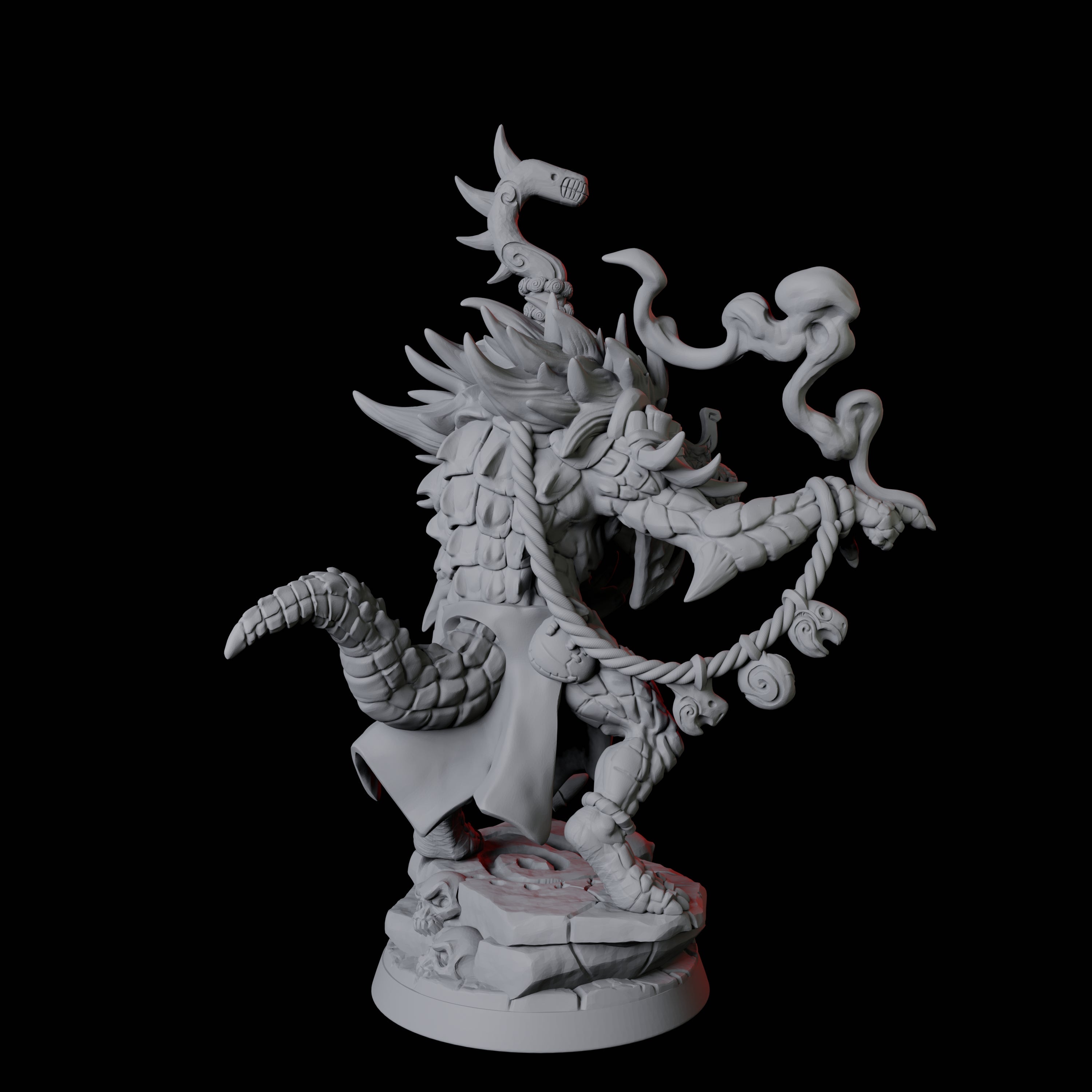 Old Lizardfolk Wizard Miniature for Dungeons and Dragons, Pathfinder or other TTRPGs