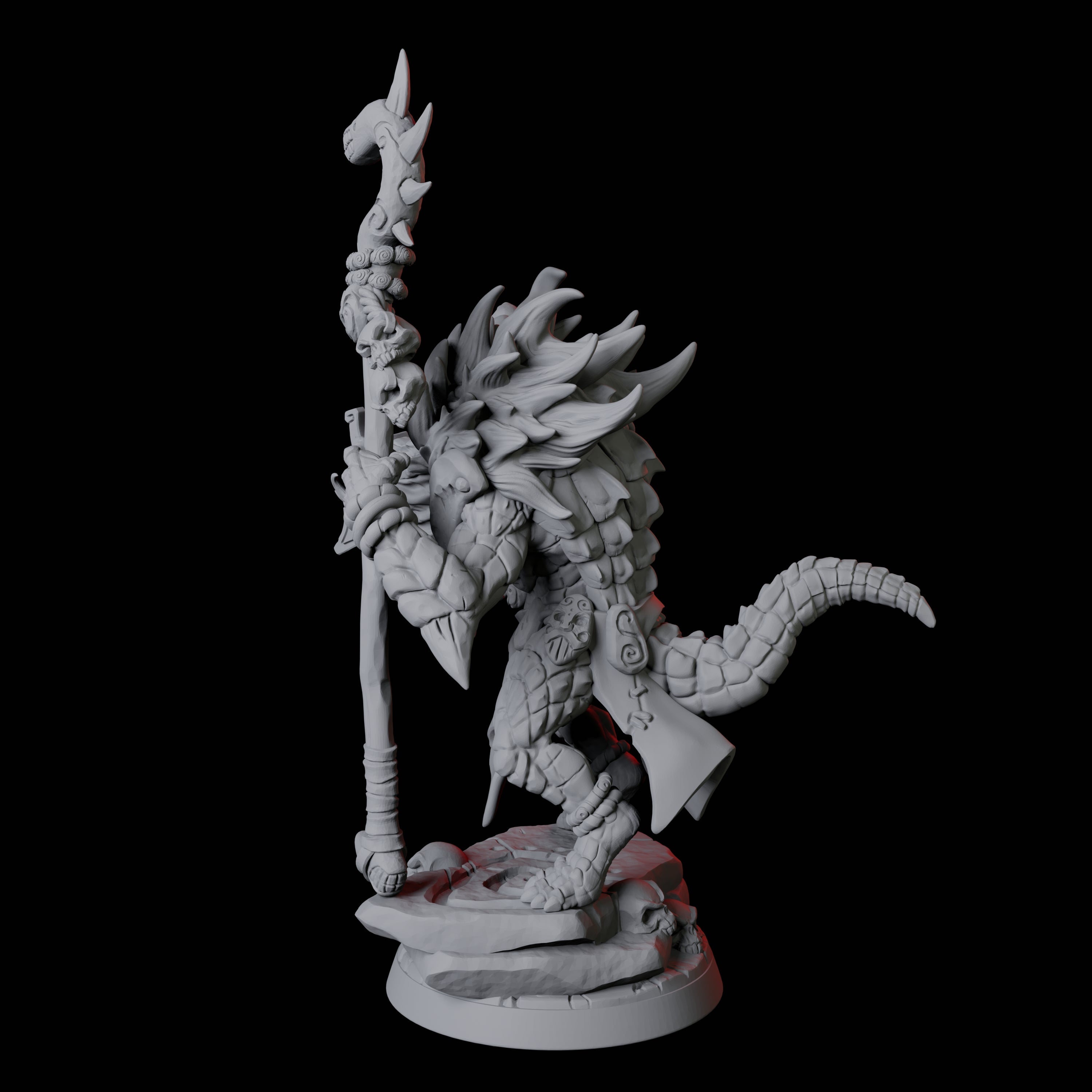 Old Lizardfolk Wizard Miniature for Dungeons and Dragons, Pathfinder or other TTRPGs