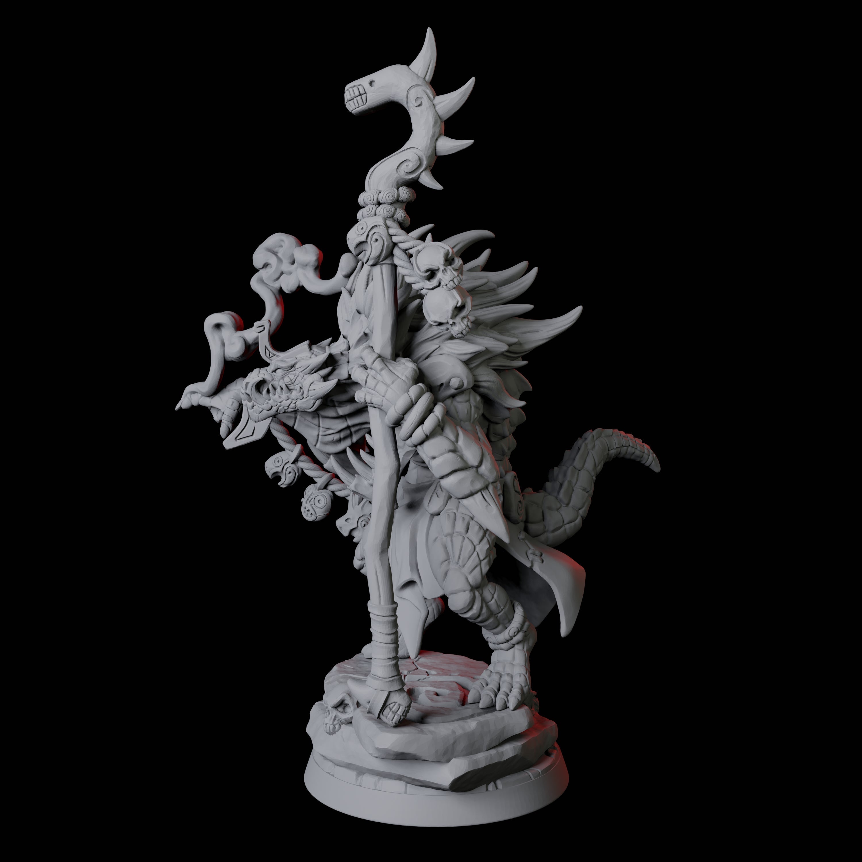 Old Lizardfolk Wizard Miniature for Dungeons and Dragons, Pathfinder or other TTRPGs