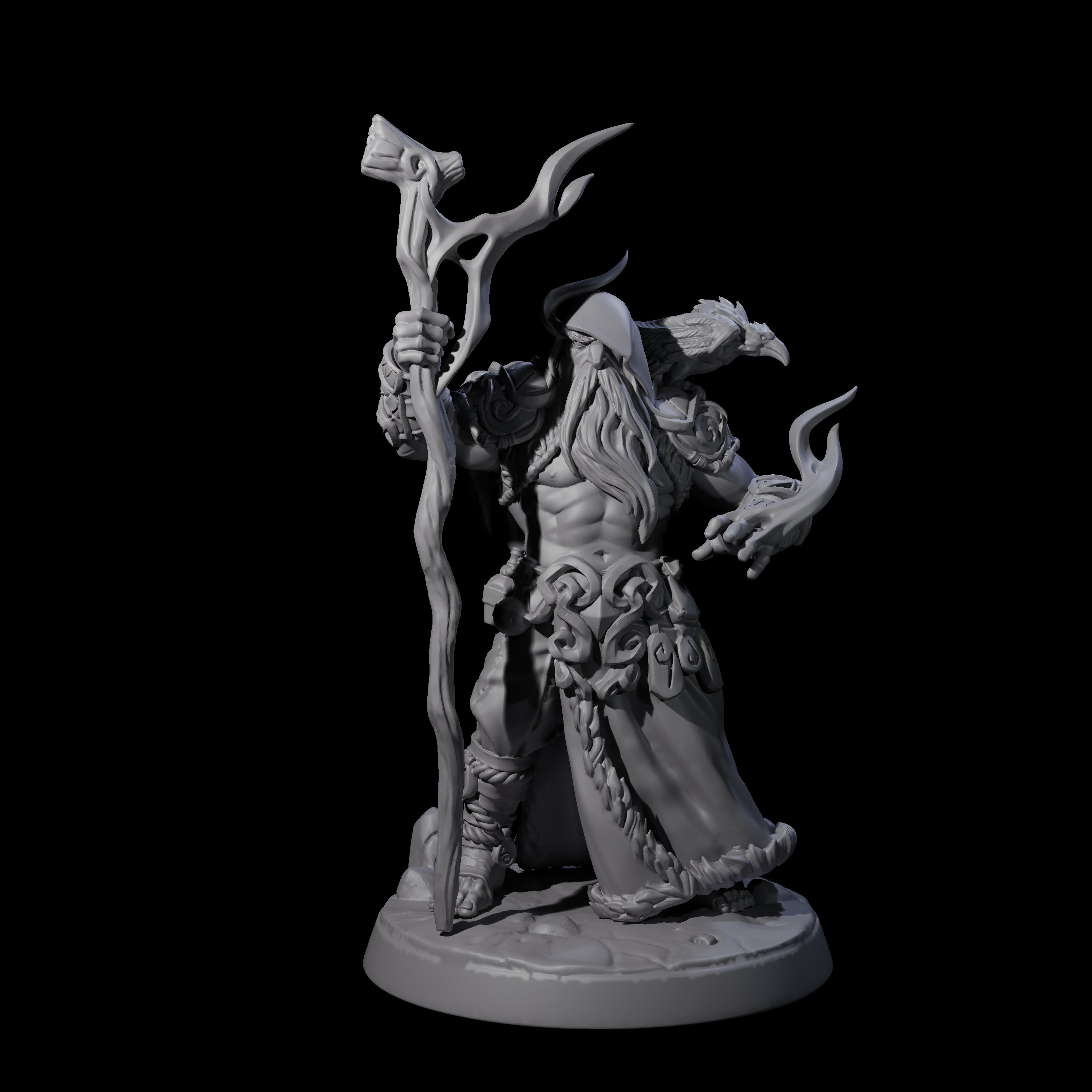 Old Northman Druid Miniature for Dungeons and Dragons, Pathfinder or other TTRPGs