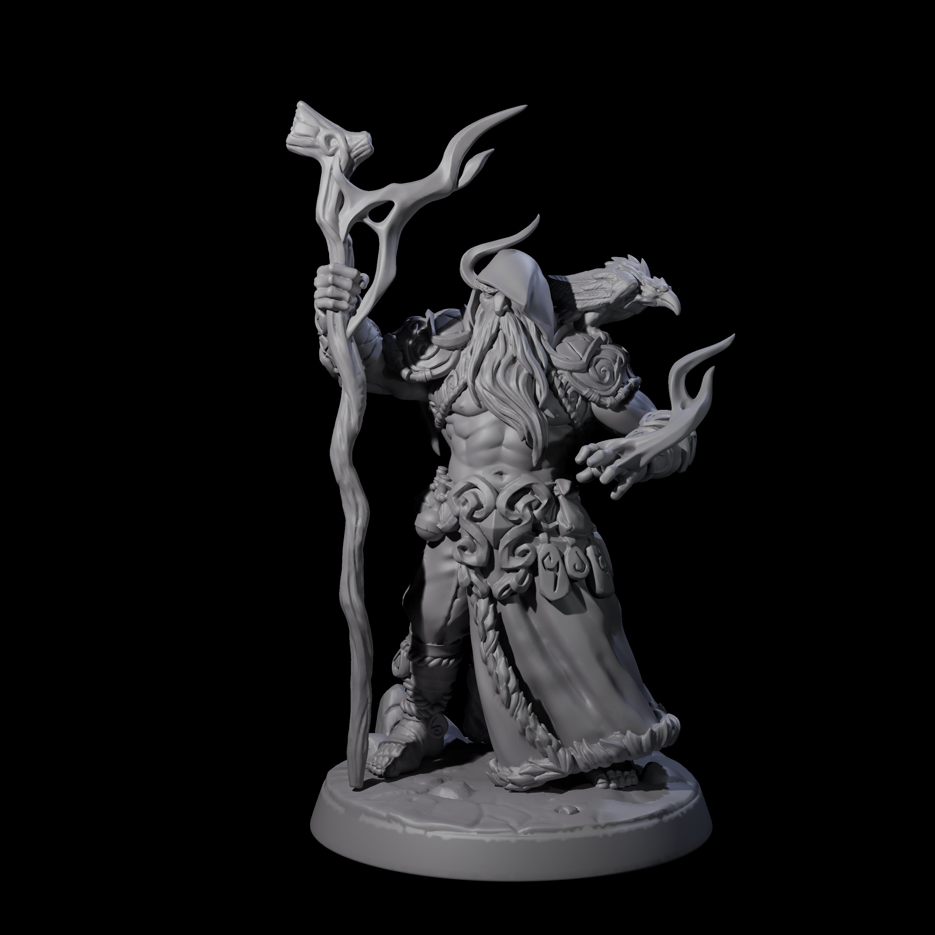 Old Northman Druid Miniature for Dungeons and Dragons, Pathfinder or other TTRPGs