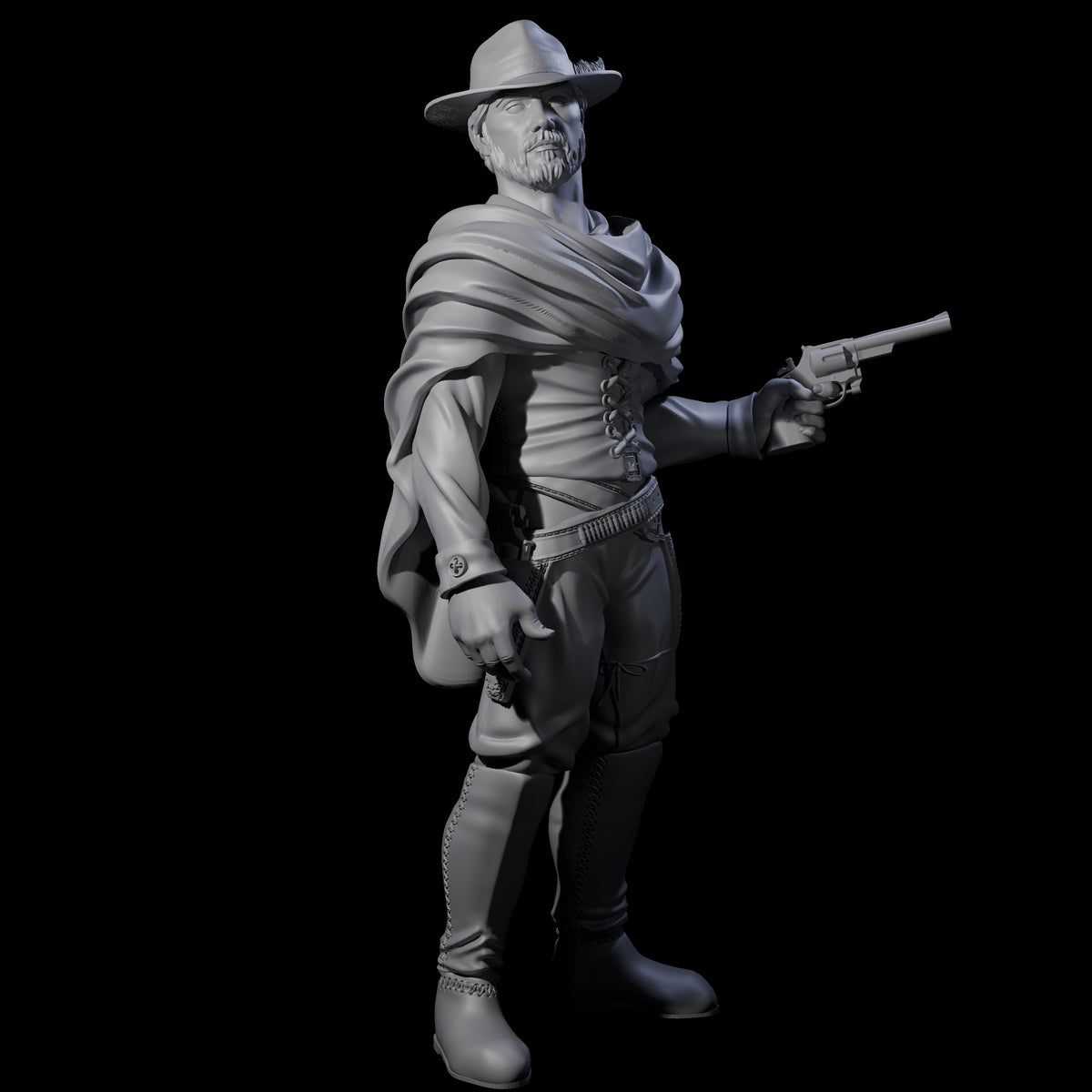 Old West Gunslinger Miniature for Dungeons and Dragons, Pathfinder or other TTRPGs