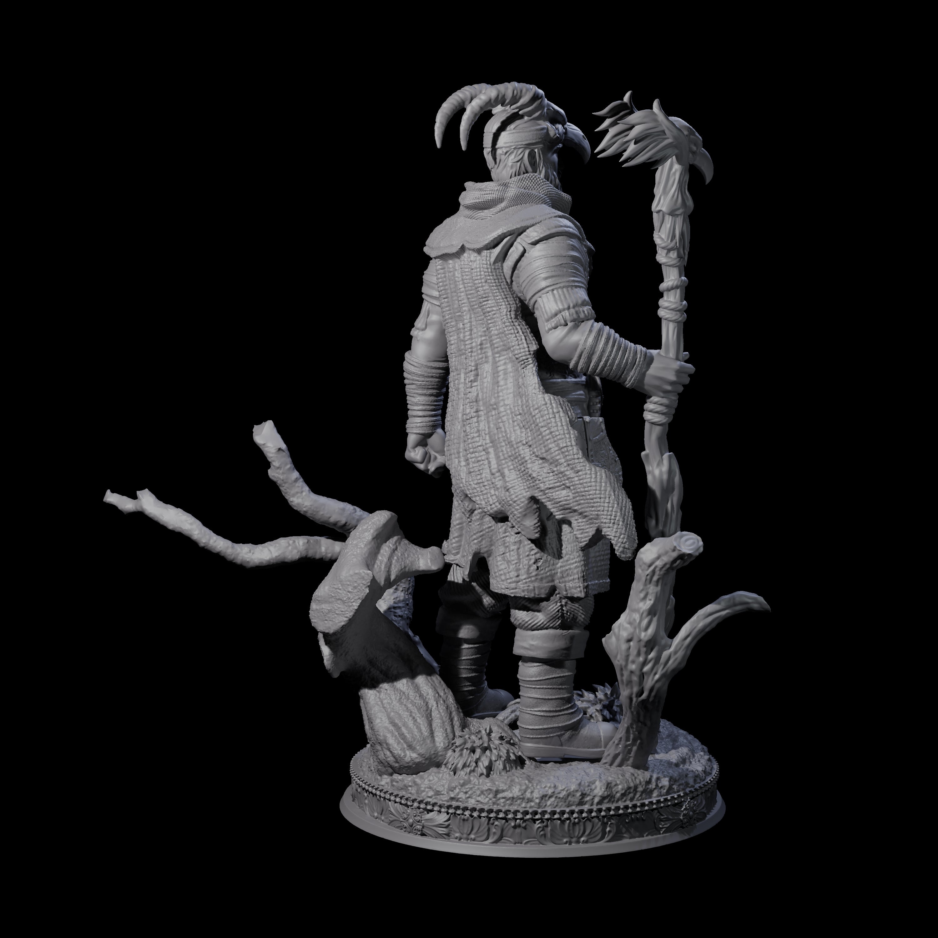 Old Wild Man Druid Miniature for Dungeons and Dragons, Pathfinder or other TTRPGs