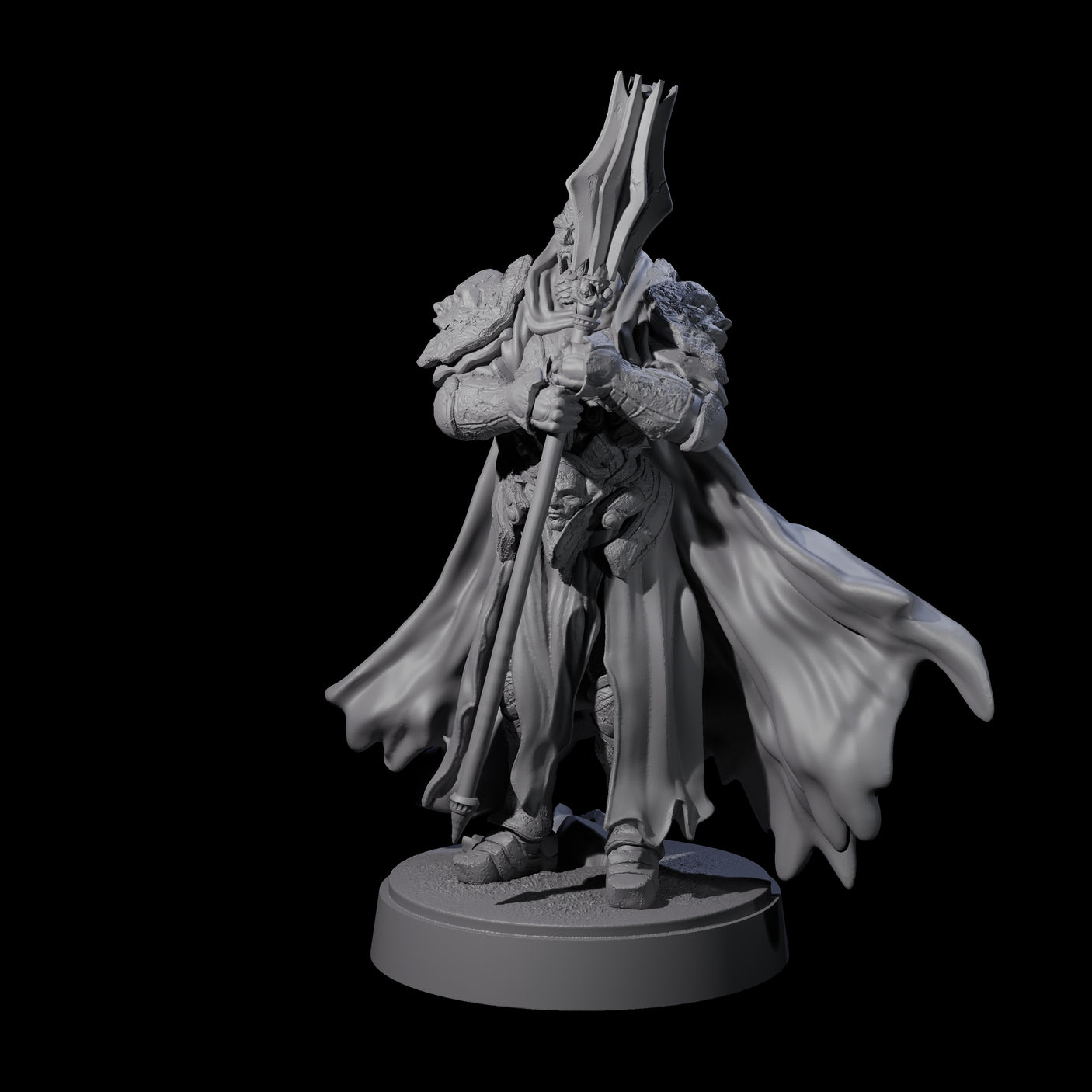 On Guard Death Knight A Miniature for Dungeons and Dragons, Pathfinder or other TTRPGs