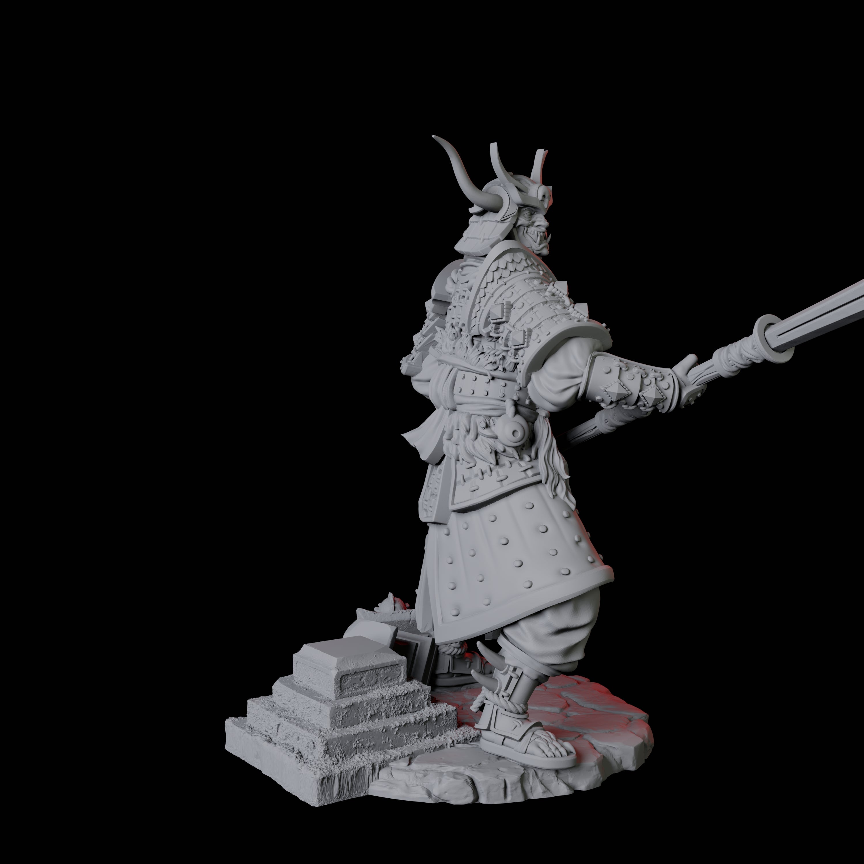 Oni Death Samurai B Miniature for Dungeons and Dragons, Pathfinder or other TTRPGs