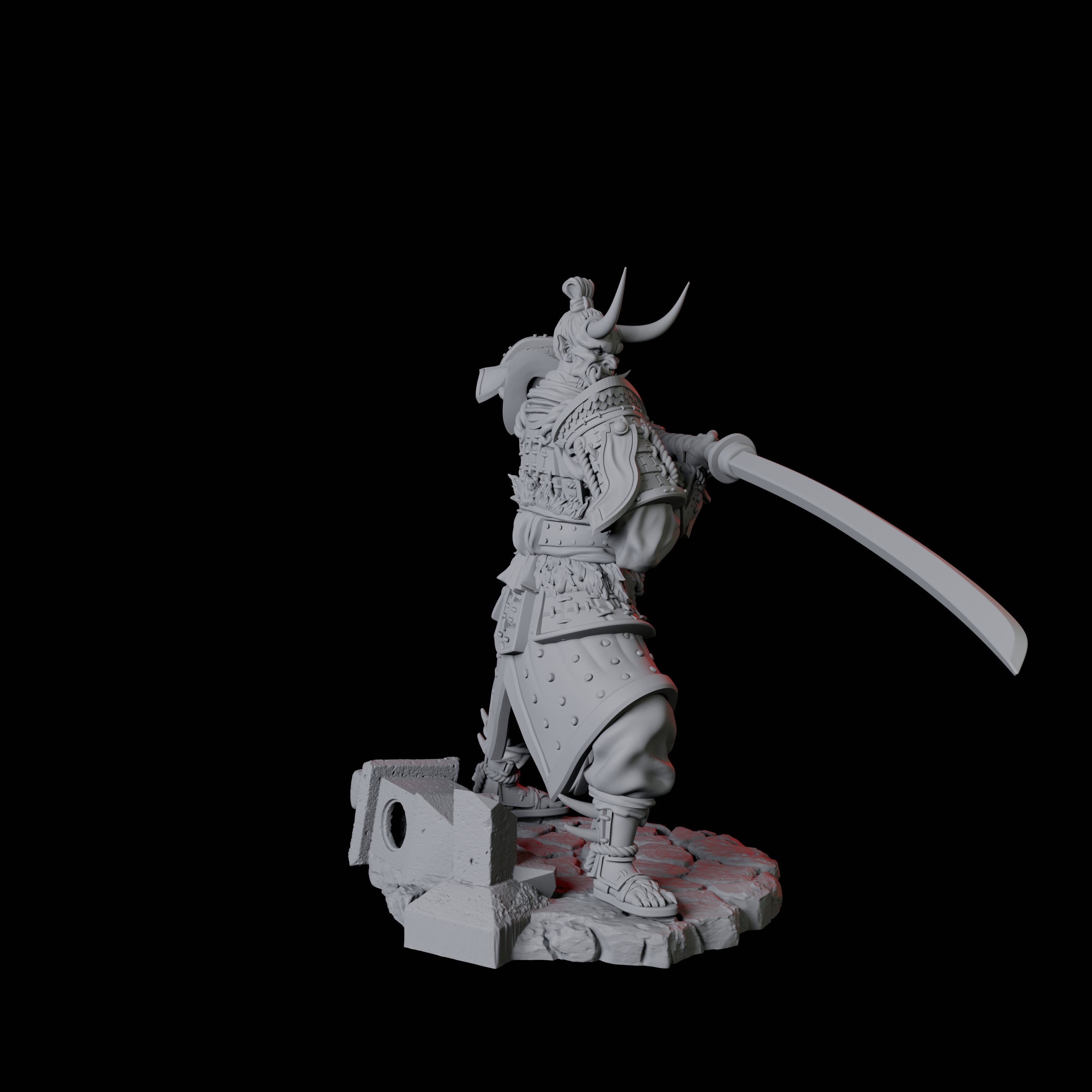 Oni Death Samurai D Miniature for Dungeons and Dragons, Pathfinder or other TTRPGs