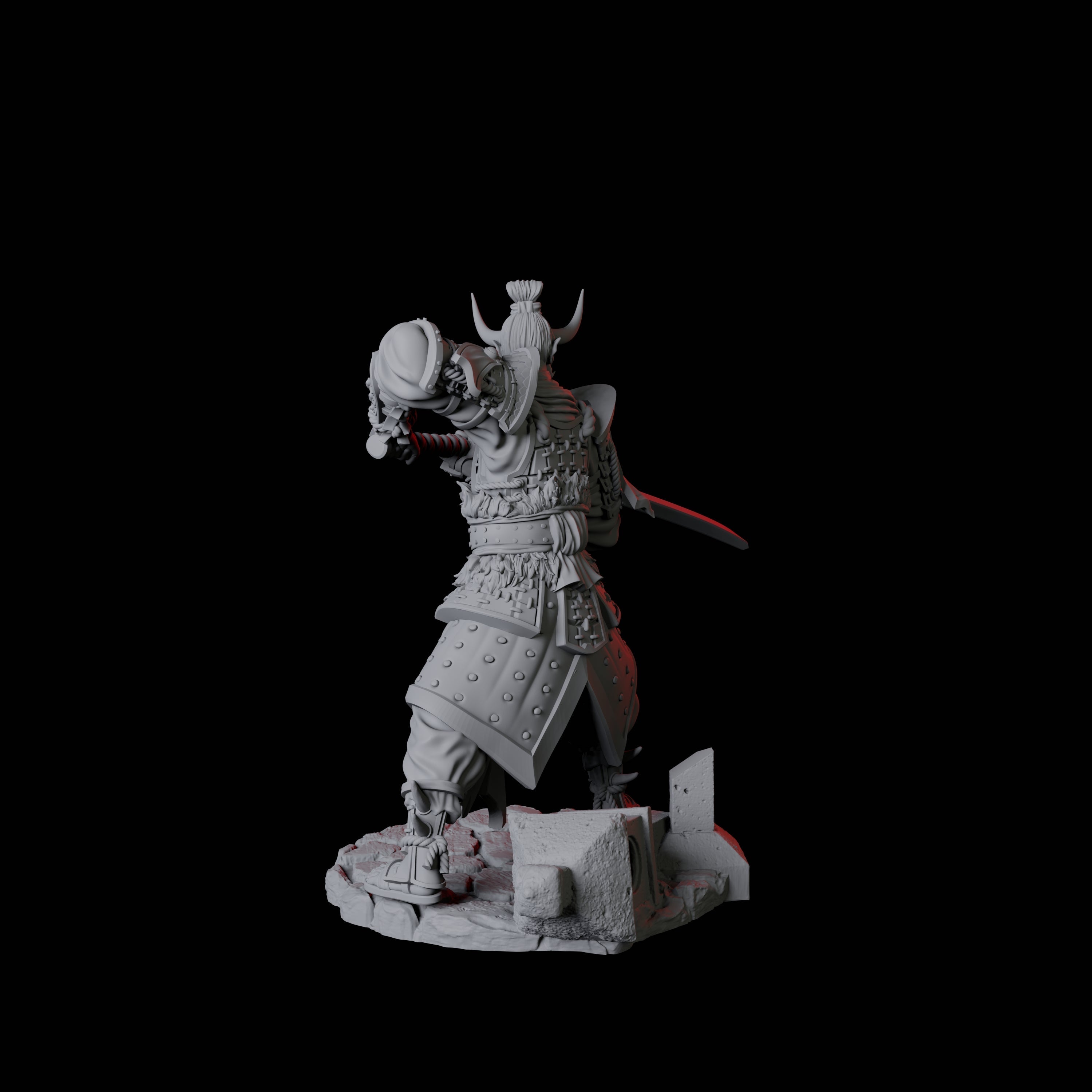 Oni Death Samurai D Miniature for Dungeons and Dragons, Pathfinder or other TTRPGs