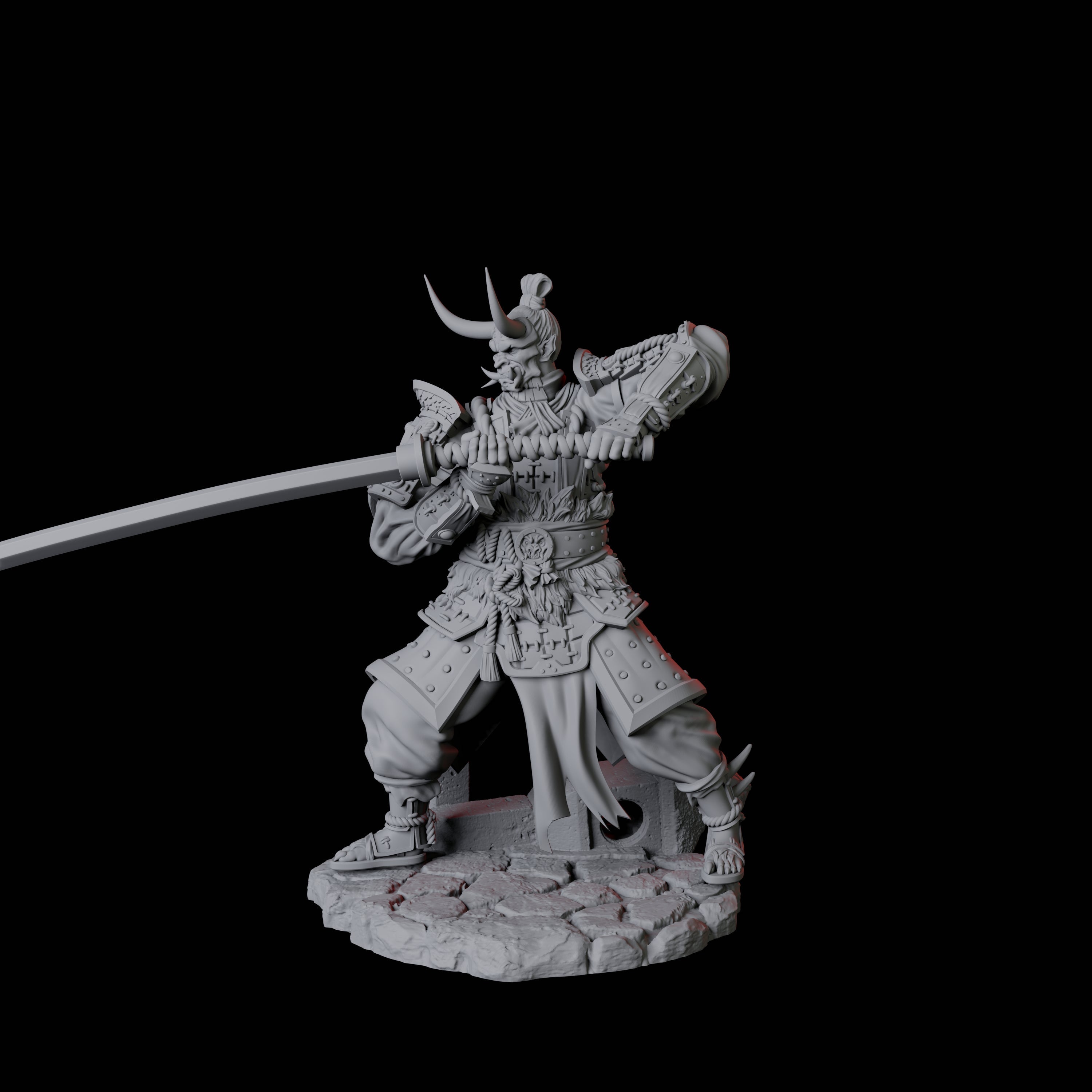 Oni Death Samurai D Miniature for Dungeons and Dragons, Pathfinder or other TTRPGs