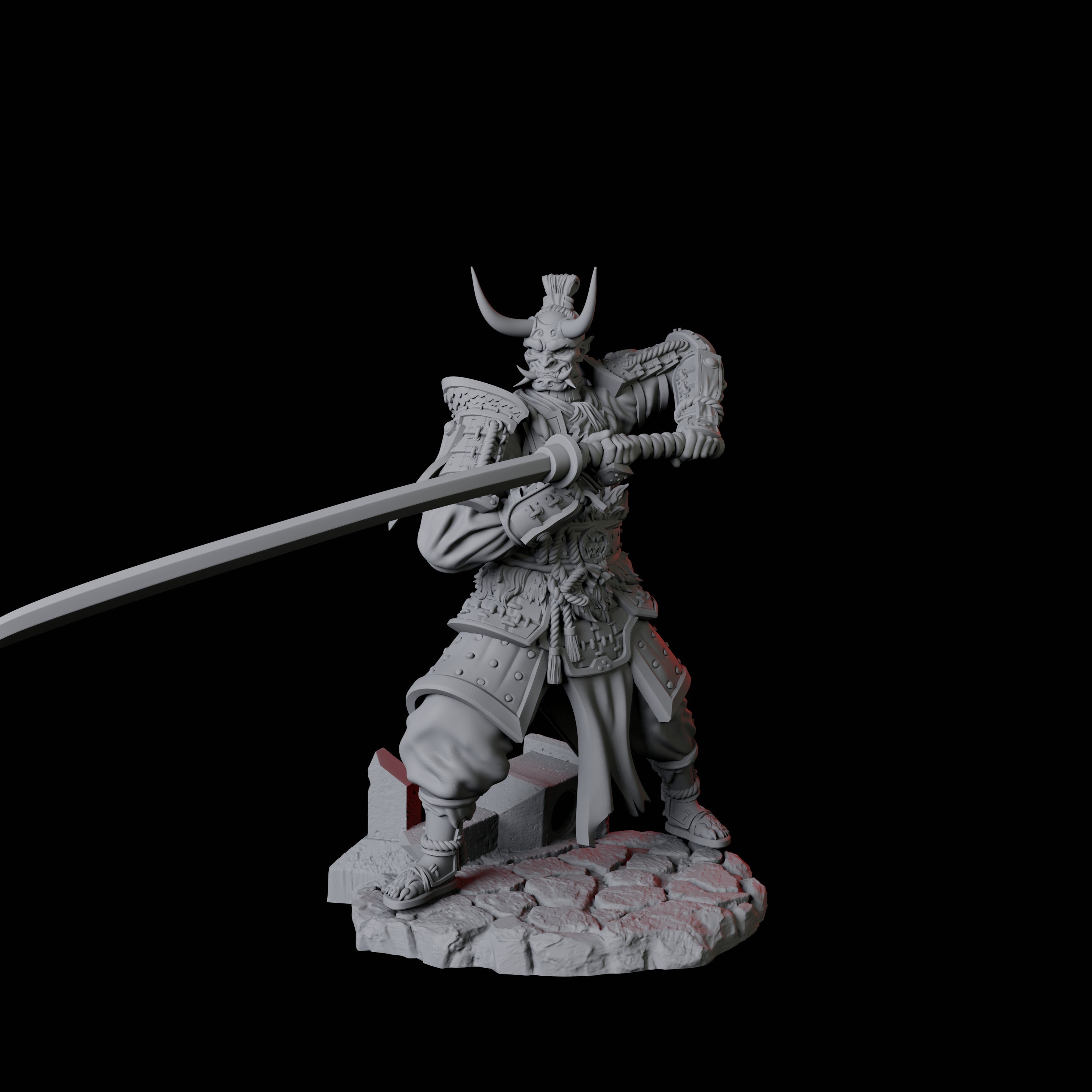 Oni Death Samurai D Miniature for Dungeons and Dragons, Pathfinder or other TTRPGs