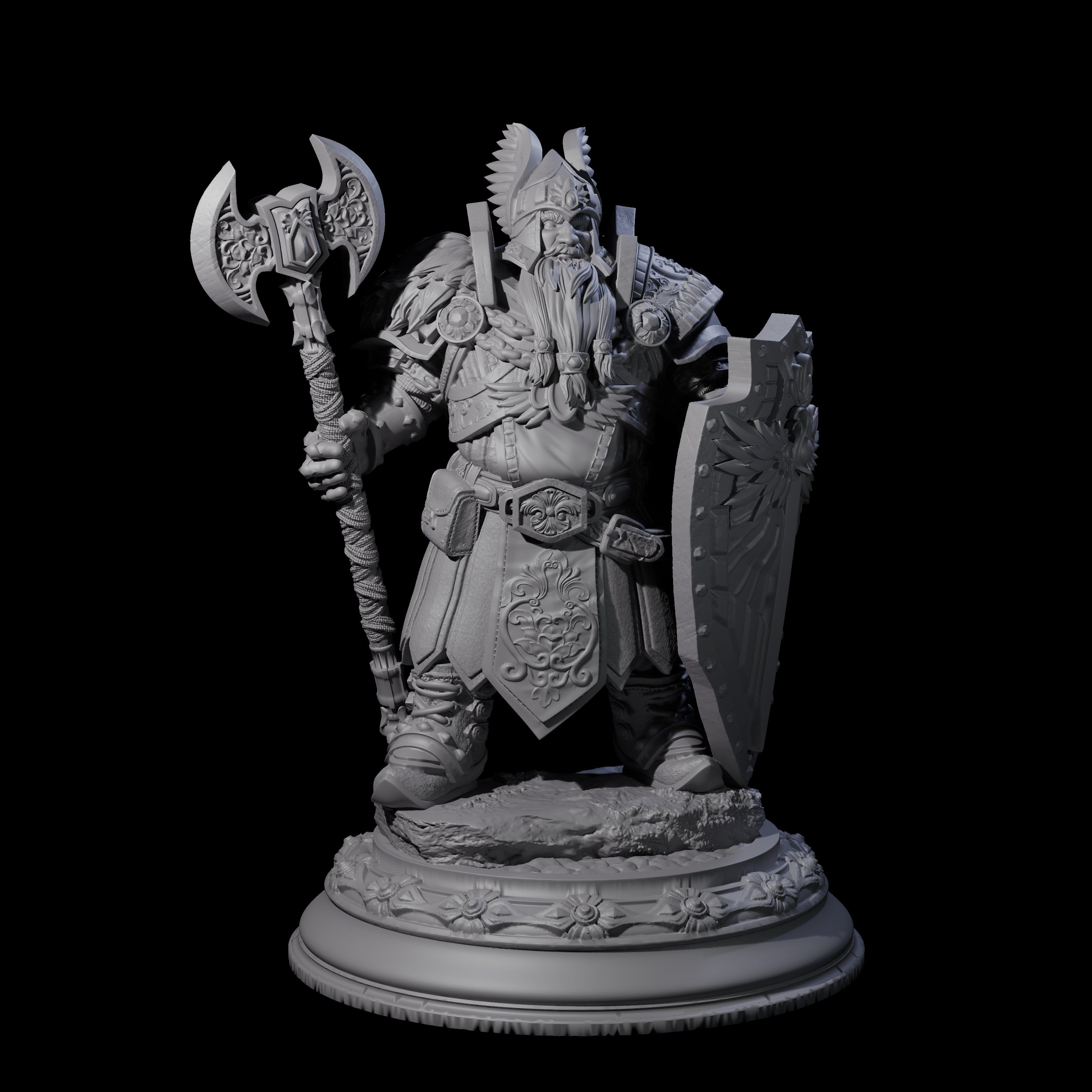 Optimistic Dwarf Fighter Miniature for Dungeons and Dragons, Pathfinder or other TTRPGs