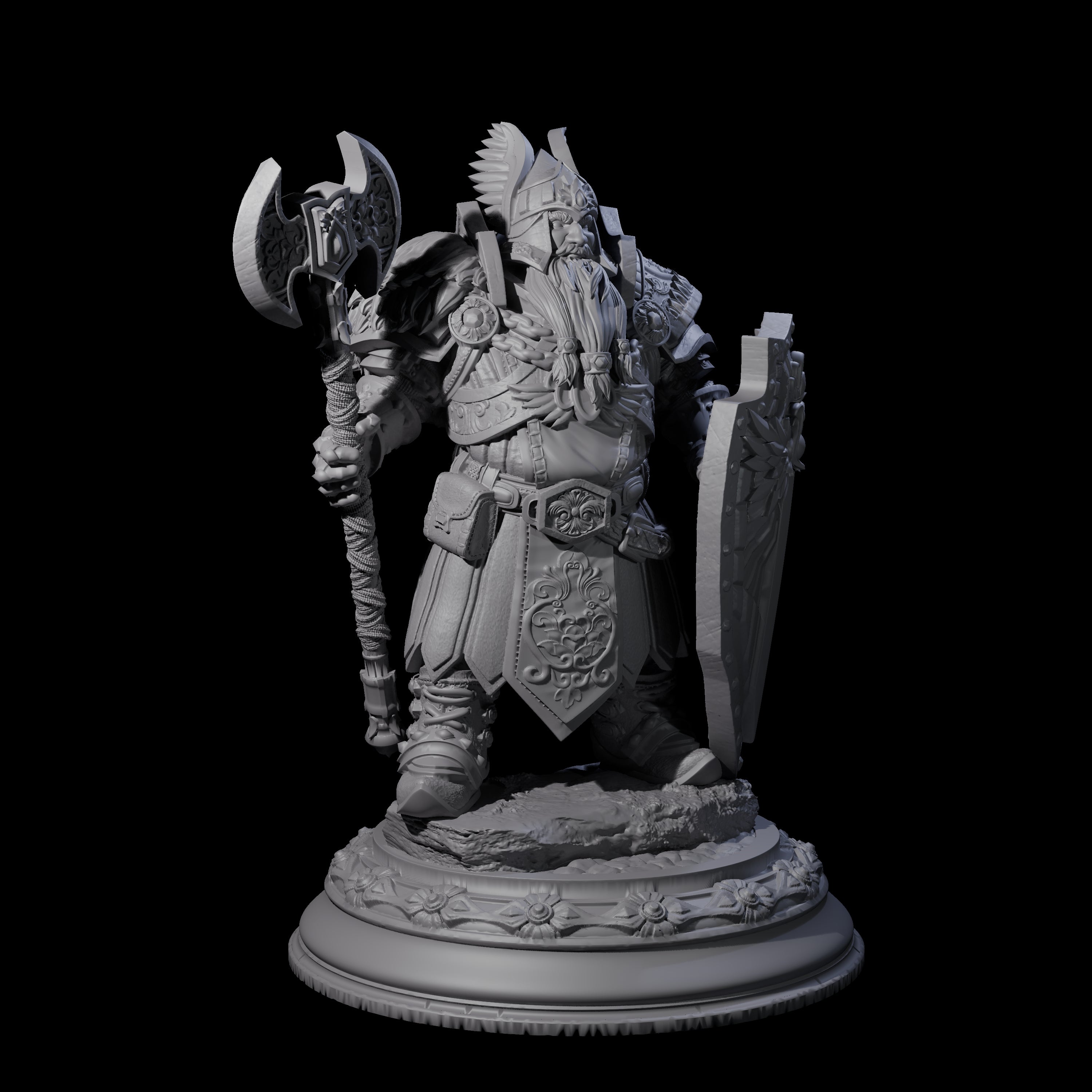 Optimistic Dwarf Fighter Miniature for Dungeons and Dragons, Pathfinder or other TTRPGs