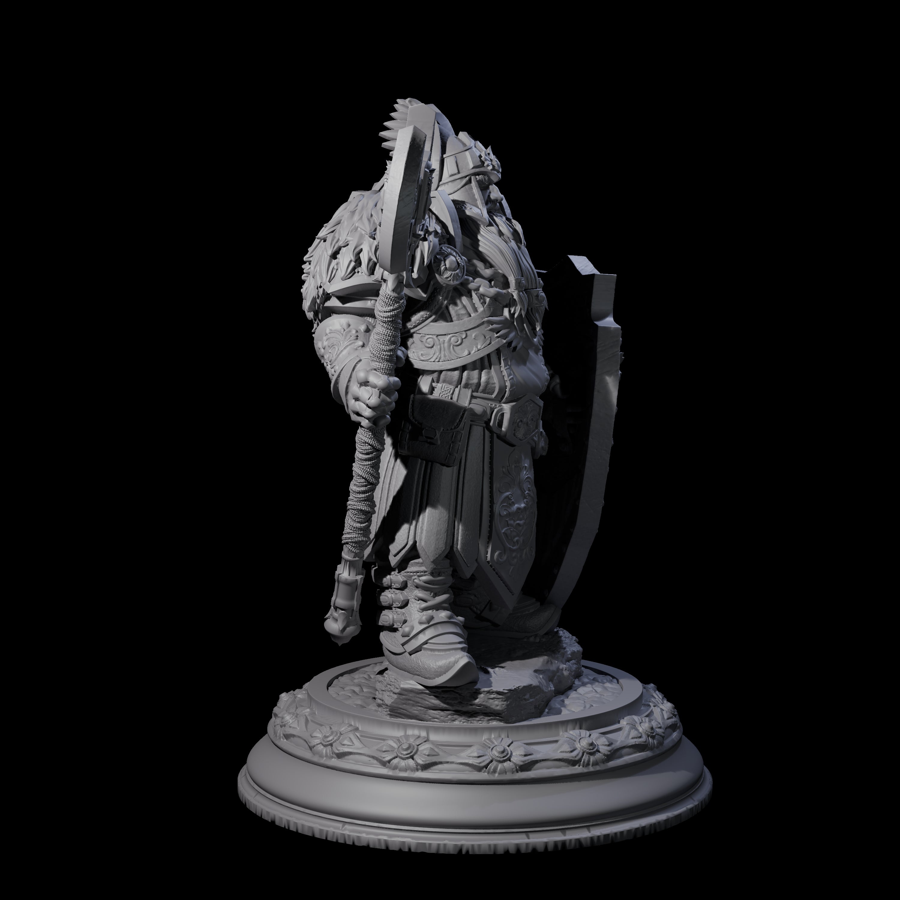 Optimistic Dwarf Fighter Miniature for Dungeons and Dragons, Pathfinder or other TTRPGs