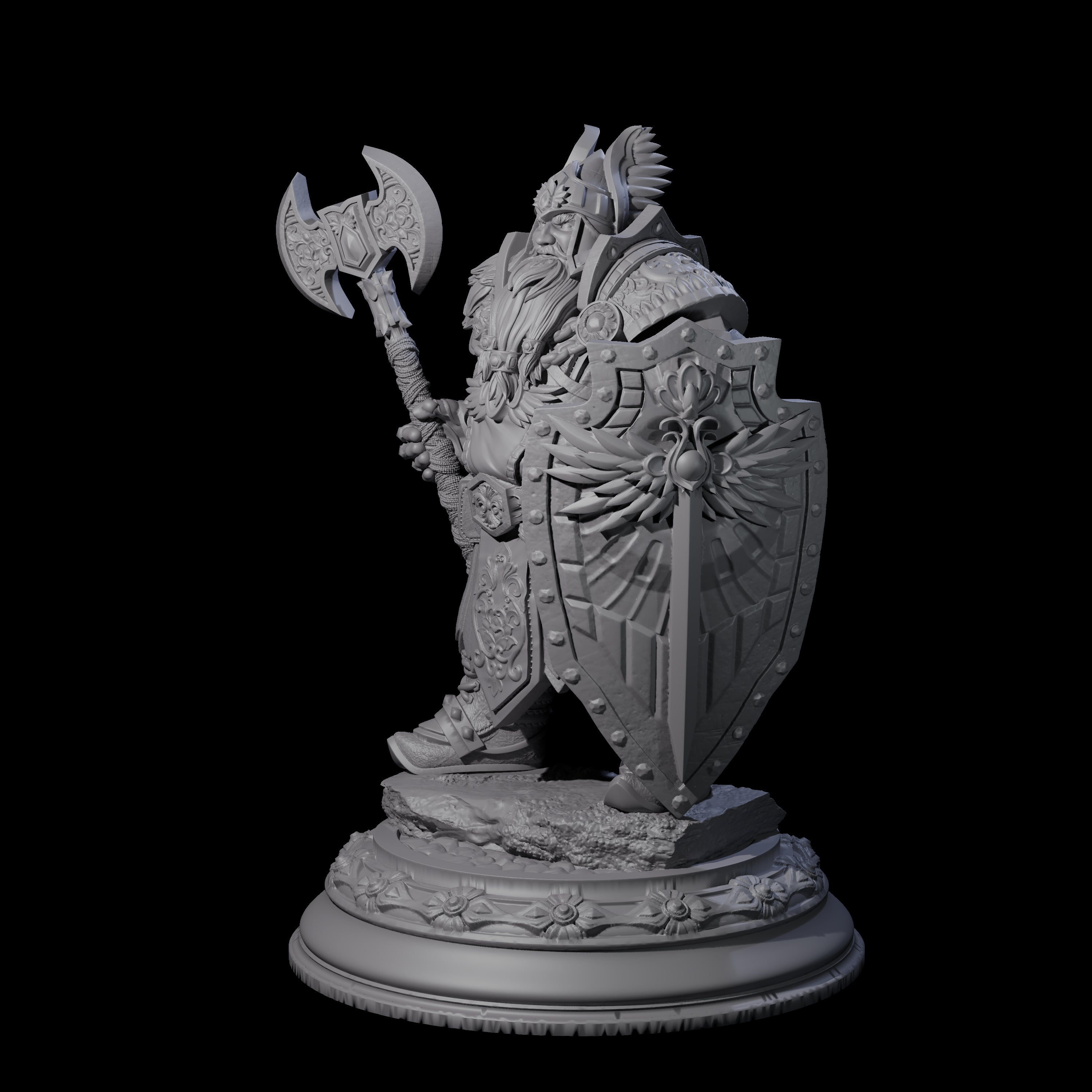 Optimistic Dwarf Fighter Miniature for Dungeons and Dragons, Pathfinder or other TTRPGs