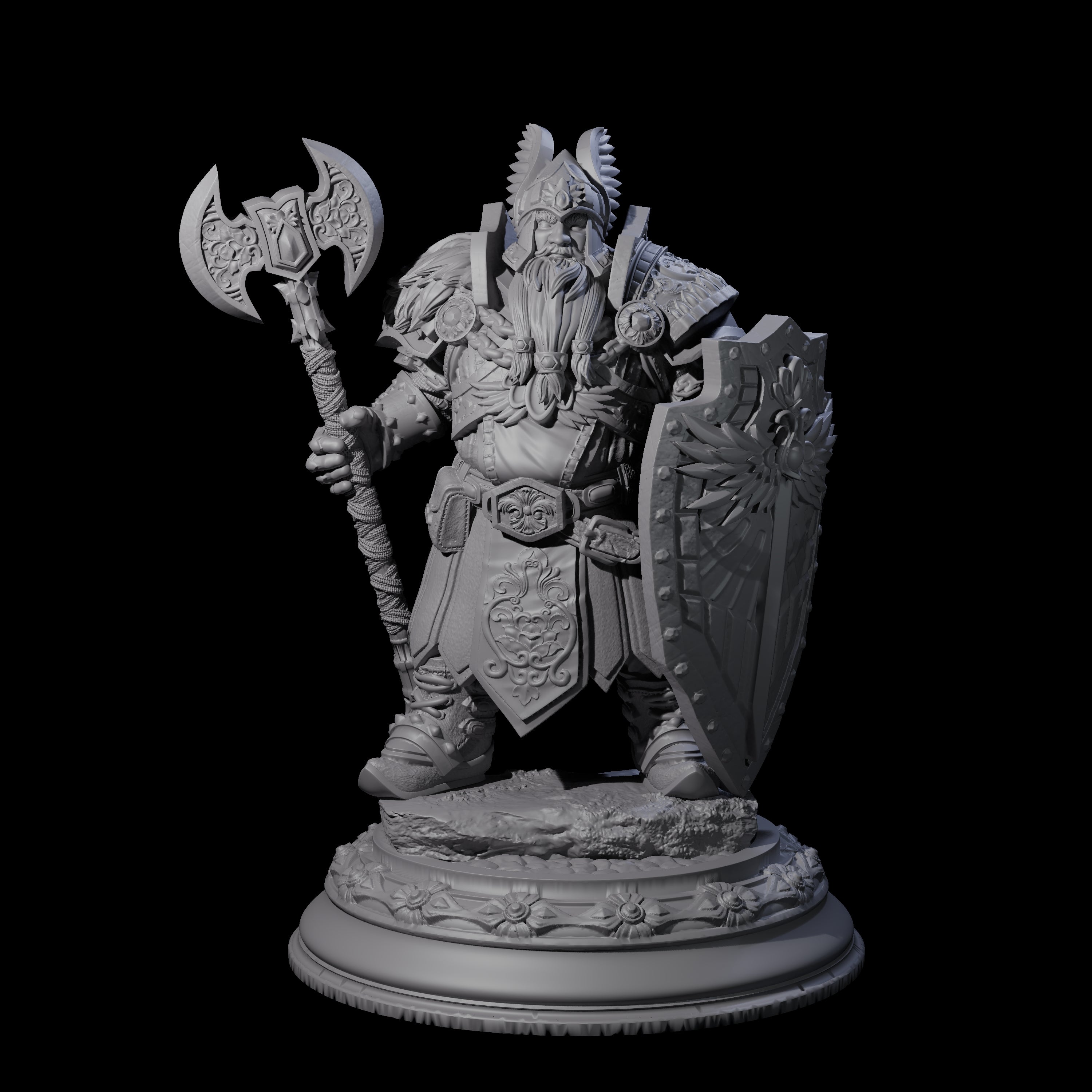 Optimistic Dwarf Fighter Miniature for Dungeons and Dragons, Pathfinder or other TTRPGs