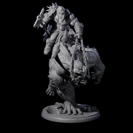 Orc Raider Riding Barlgura A Miniature for Dungeons and Dragons, Pathfinder or other TTRPGs