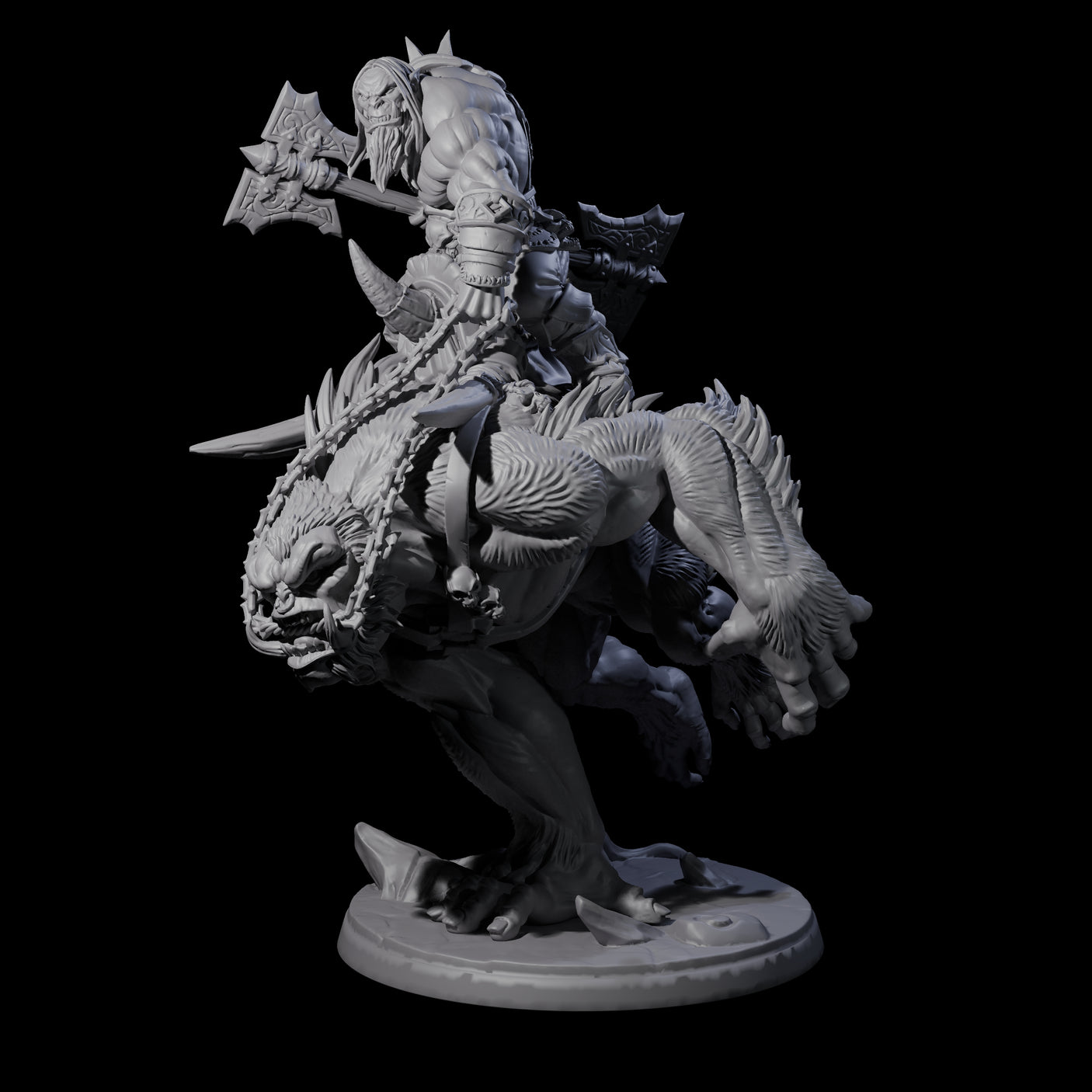 Orc Raider Riding Barlgura A Miniature for Dungeons and Dragons, Pathfinder or other TTRPGs