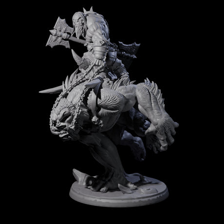 Orc Raider Riding Barlgura A Miniature for Dungeons and Dragons, Pathfinder or other TTRPGs