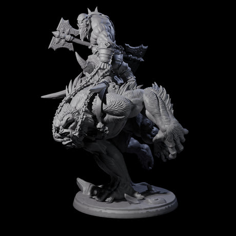 Orc Raider Riding Barlgura A Miniature for Dungeons and Dragons, Pathfinder or other TTRPGs