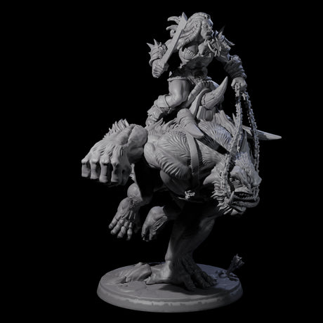 Orc Raider Riding Barlgura C Miniature for Dungeons and Dragons, Pathfinder or other TTRPGs