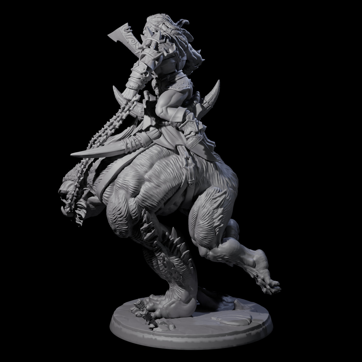 Orc Raider Riding Barlgura C Miniature for Dungeons and Dragons, Pathfinder or other TTRPGs
