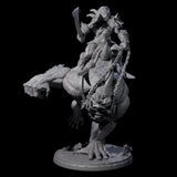 Orc Raider Riding Barlgura C Miniature for Dungeons and Dragons, Pathfinder or other TTRPGs