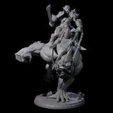 Orc Raider Riding Barlgura C Miniature for Dungeons and Dragons, Pathfinder or other TTRPGs