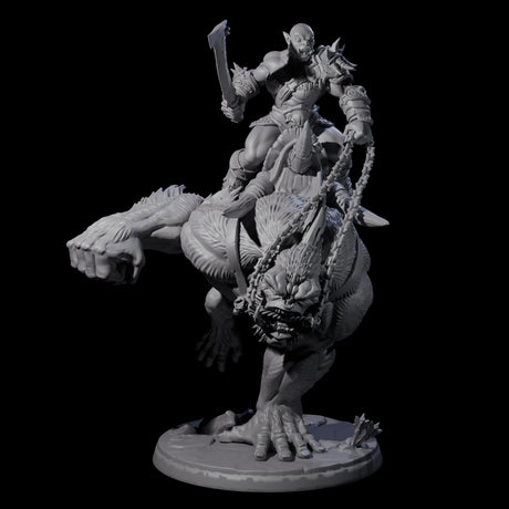 Orc Raider Riding Barlgura C Miniature for Dungeons and Dragons, Pathfinder or other TTRPGs