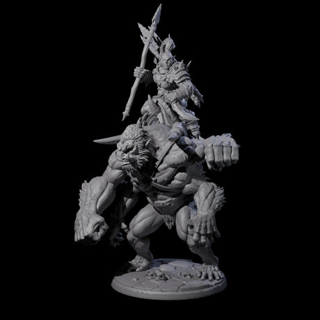 Orc Raider Riding Barlgura D Miniature for Dungeons and Dragons, Pathfinder or other TTRPGs
