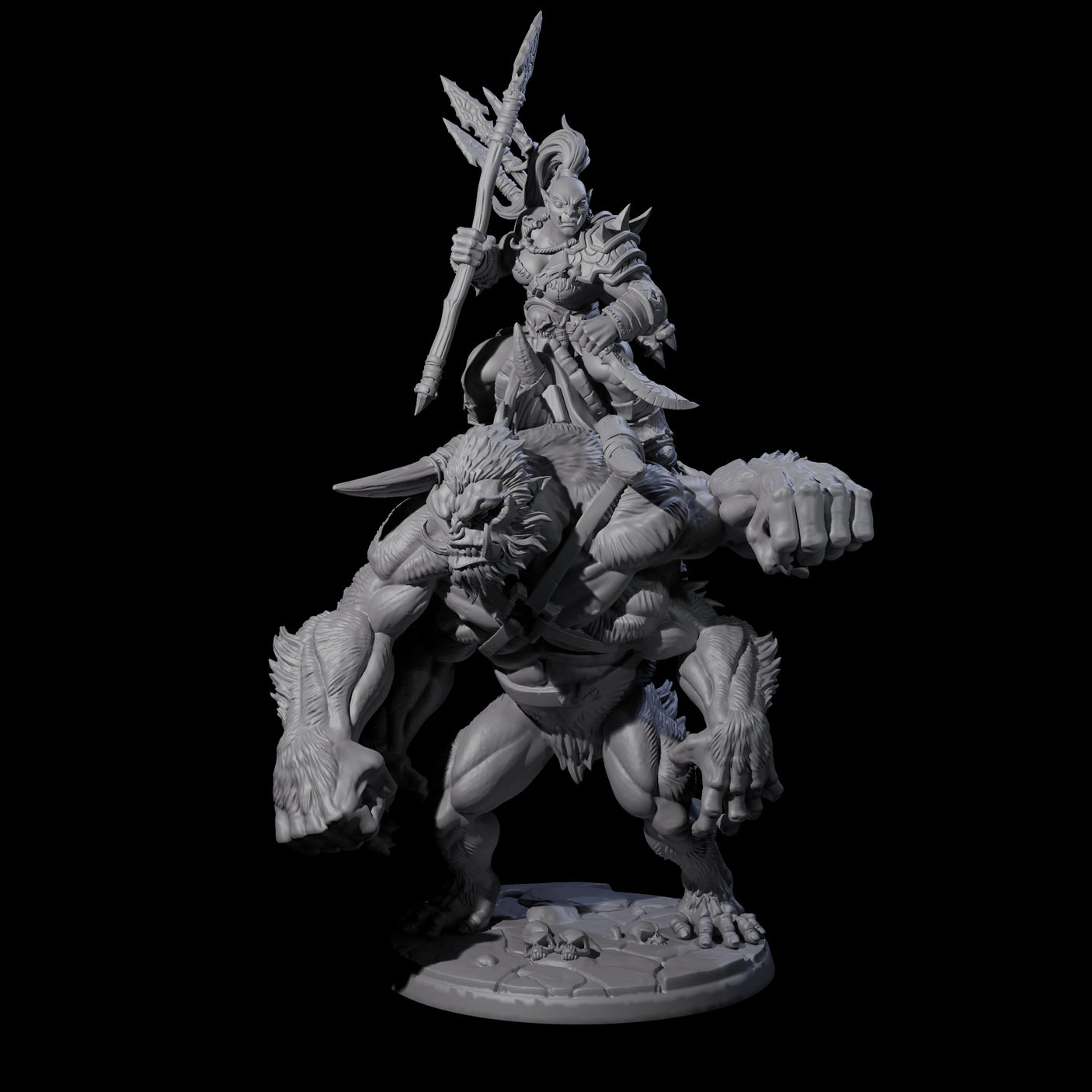 Orc Raider Riding Barlgura D Miniature for Dungeons and Dragons, Pathfinder or other TTRPGs