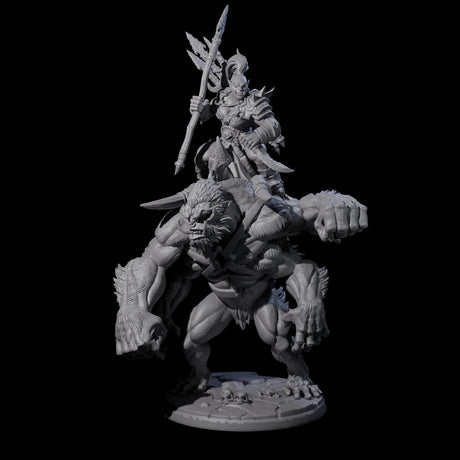 Orc Raider Riding Barlgura D Miniature for Dungeons and Dragons, Pathfinder or other TTRPGs