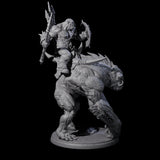 Orc Raiders Riding Barlguras Miniature for Dungeons and Dragons, Pathfinder or other TTRPGs