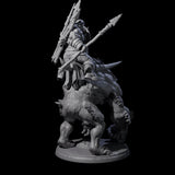 Orc Raiders Riding Barlguras Miniature for Dungeons and Dragons, Pathfinder or other TTRPGs