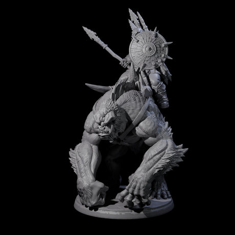 Orc Raiders Riding Barlguras Miniature for Dungeons and Dragons, Pathfinder or other TTRPGs