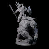 Orc Raiders Riding Barlguras Miniature for Dungeons and Dragons, Pathfinder or other TTRPGs