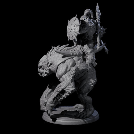 Orc Raiders Riding Barlguras Miniature for Dungeons and Dragons, Pathfinder or other TTRPGs