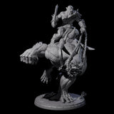 Orc Raiders Riding Barlguras Miniature for Dungeons and Dragons, Pathfinder or other TTRPGs