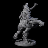 Orc Raiders Riding Barlguras Miniature for Dungeons and Dragons, Pathfinder or other TTRPGs