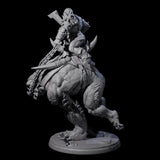 Orc Raiders Riding Barlguras Miniature for Dungeons and Dragons, Pathfinder or other TTRPGs