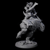 Orc Raiders Riding Barlguras Miniature for Dungeons and Dragons, Pathfinder or other TTRPGs